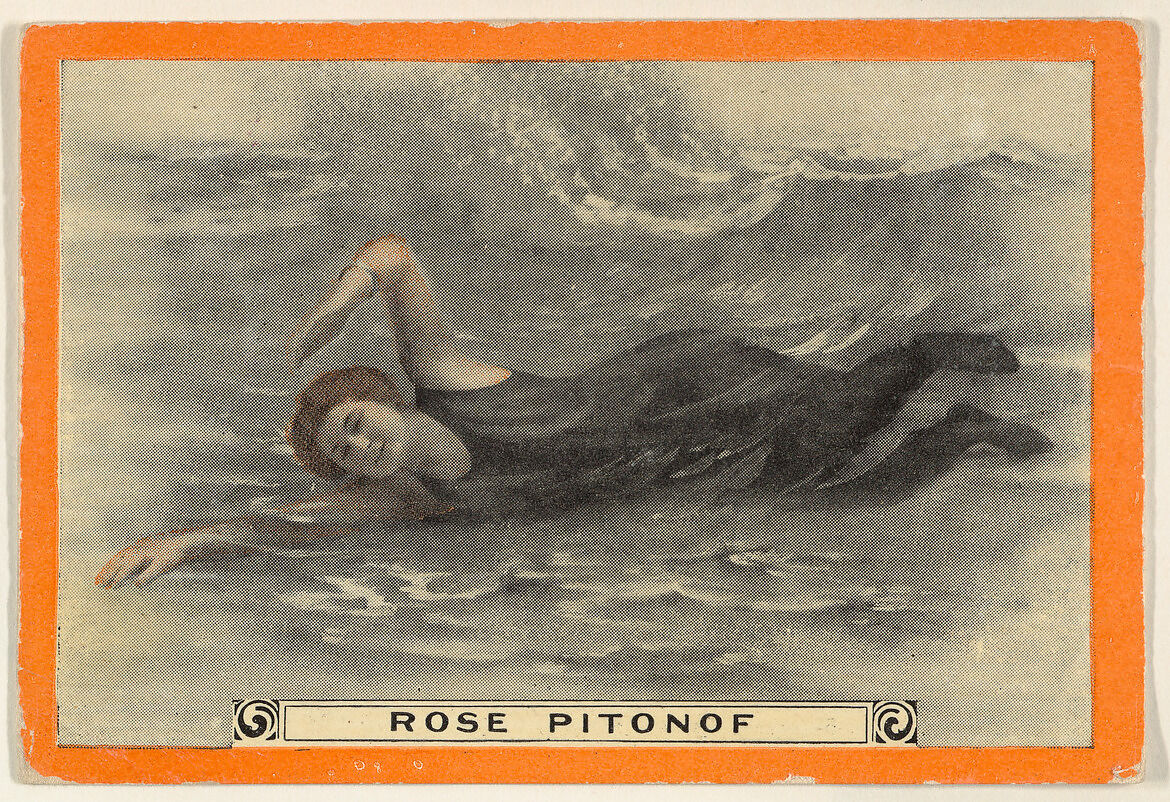 Rose Pitonof, No. 4, The Side Stroke, from the Champion Women Swimmers series (T221), issued by Pan Handle Scrap, Issued by Pan Handle Scrap Company, Commercial color lithograph 