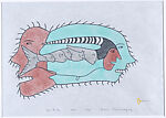 Sea Birth, Irene Avaalaaqiaq Tiktaalaaq (First Nations, Inuit, born Princess Mary Lake, Nunavut, 1941), Stonecut and stencil 