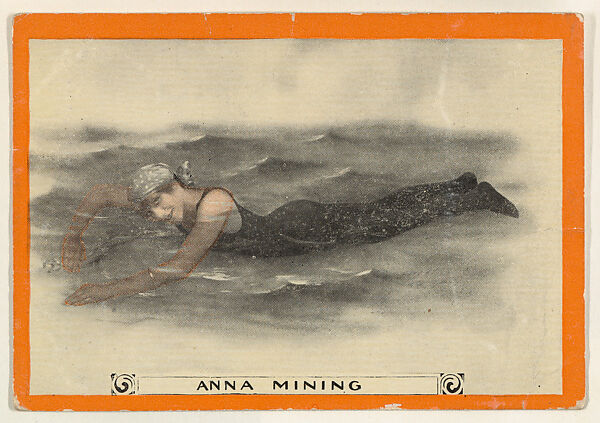 Anna Mining, No. 54, The Australian Crawl Stroke, from the Champion Women Swimmers series (T221), issued by Pan Handle Scrap, Issued by Pan Handle Scrap Company, Commercial color lithograph 