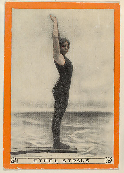 Ethel Straus, No. 52, The Soldier's Dive, from the Champion Women Swimmers series (T221), issued by Pan Handle Scrap, Issued by Pan Handle Scrap Company, Commercial color lithograph 