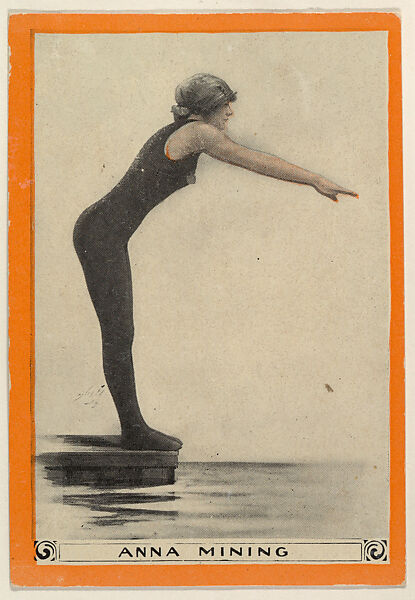 Anna Mining, No. 56, Swimming as a Sport, from the Champion Women Swimmers series (T221), issued by Pan Handle Scrap, Issued by Pan Handle Scrap Company, Commercial color lithograph 