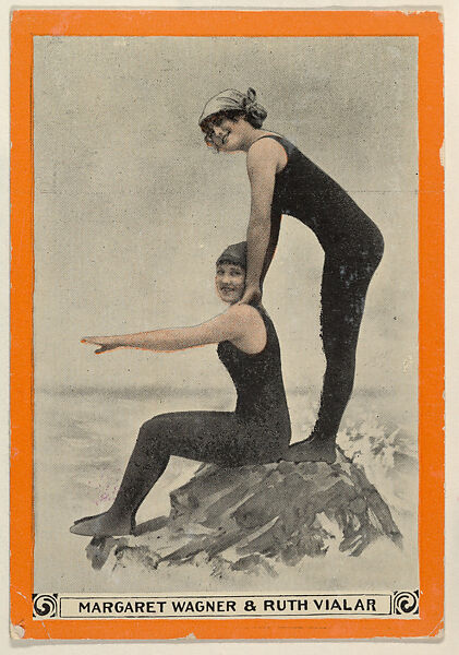 Margaret Wagner & Ruth Vialar, No. 92, Methods of Rescue, from the Champion Women Swimmers series (T221), issued by Pan Handle Scrap, Issued by Pan Handle Scrap Company, Commercial color lithograph 