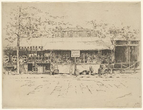 Paris Shop Front, Mortimer Menpes (Australian, Port Adelaide 1855–1938 Pangbourne, England), Etching with plate tone 
