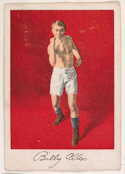 Billy Allen, Feather Weight, from the Prize Fighter series (T225-102), issued in cigarettes distributed by The Khedivial Company and The Surbrug Company, Issued by The Khedivial Company, Commercial color lithograph 