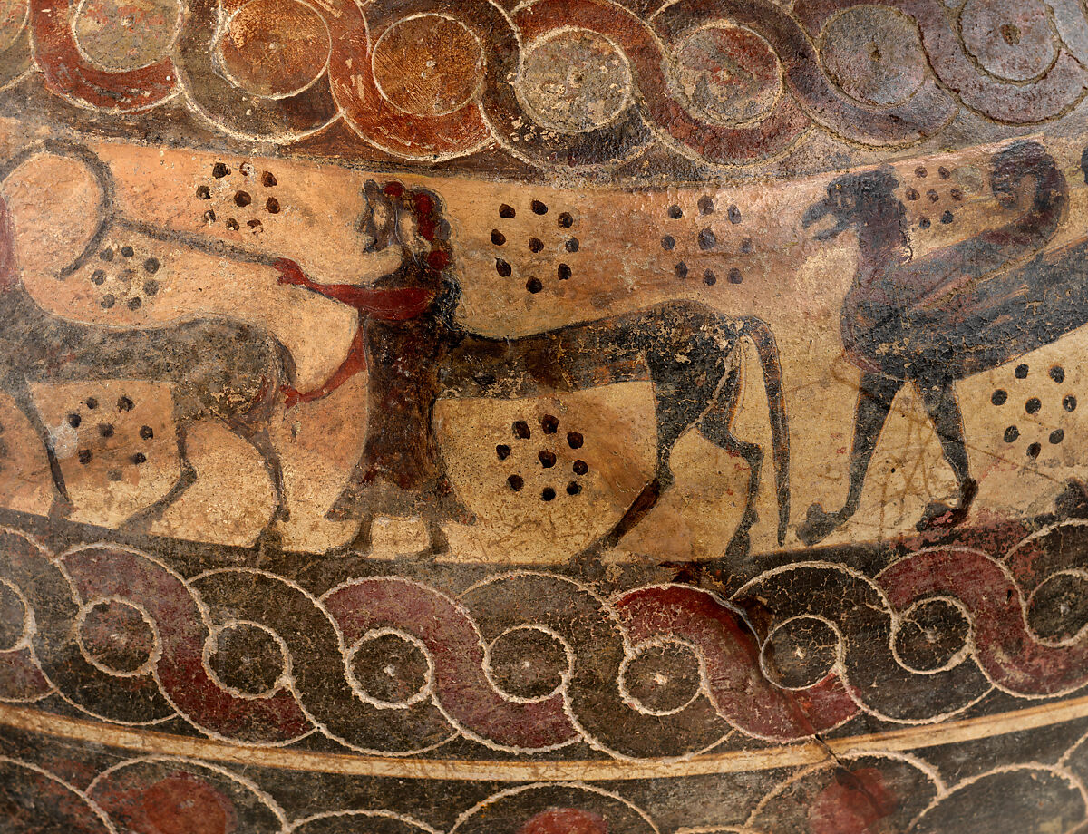 Etrusco-Corinthian amphora, Terracotta, Etruscan