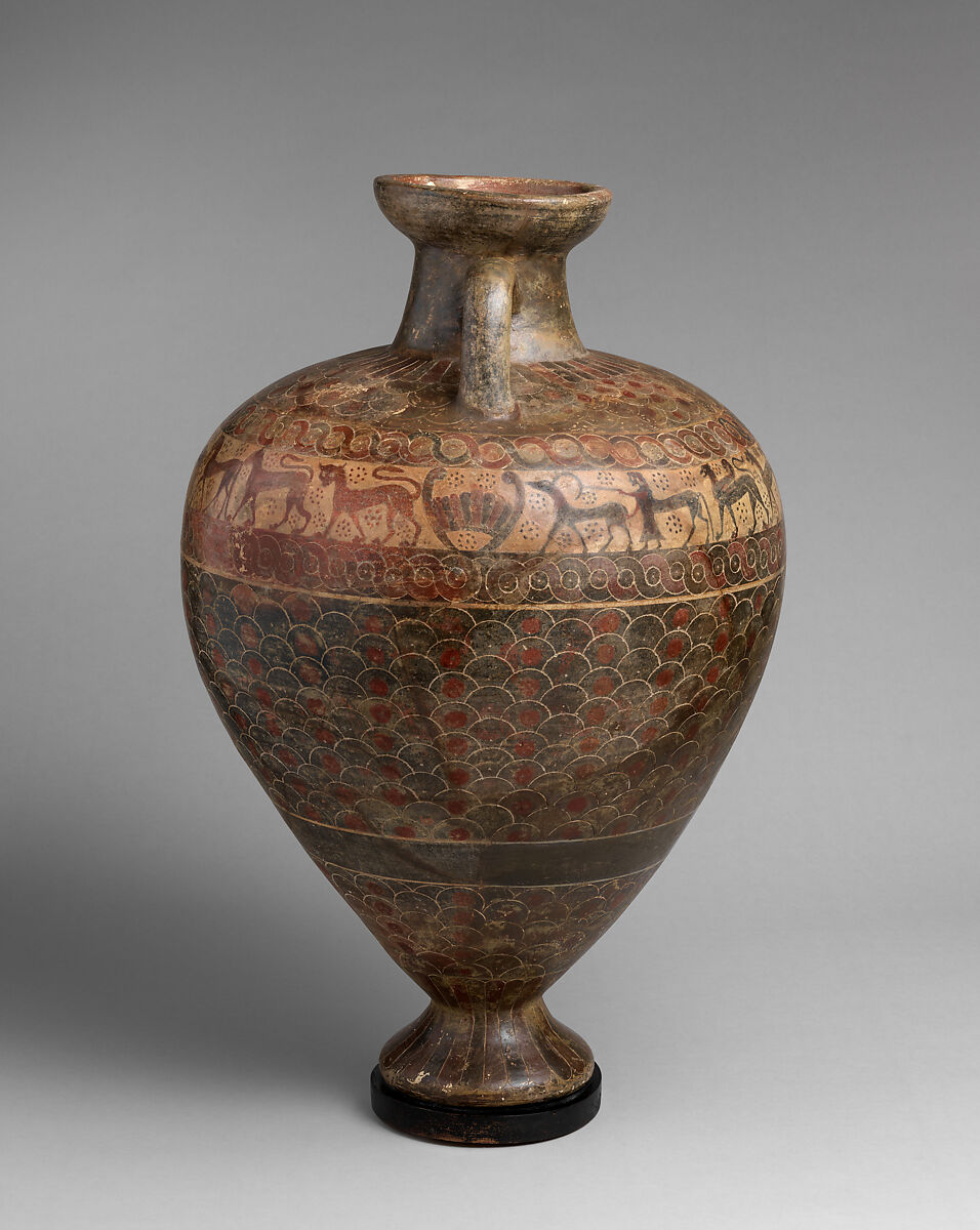 Etrusco-Corinthian amphora, Terracotta, Etruscan