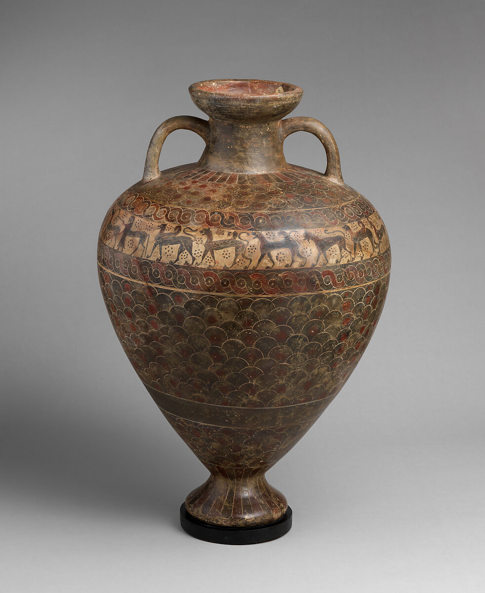 Etrusco-Corinthian amphora, Terracotta, Etruscan
