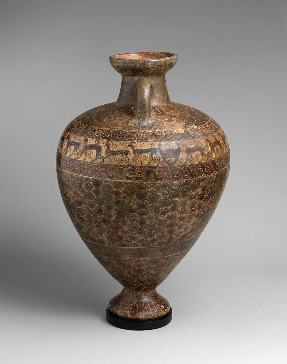 Etrusco-Corinthian amphora, Terracotta, Etruscan