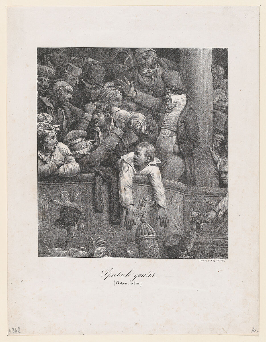 Free Performance (Loge closest to the stage), Hippolyte Bellangé (French, 1800–1866), Lithograph 