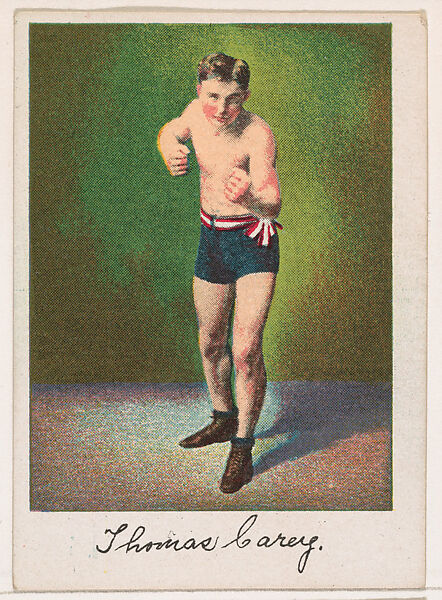 Thomas Carey, Light Weight, from the Prize Fighter series (T225-102), issued in cigarettes distributed by The Khedivial Company and The Surbrug Company, Issued by The Khedivial Company, Commercial color lithograph 