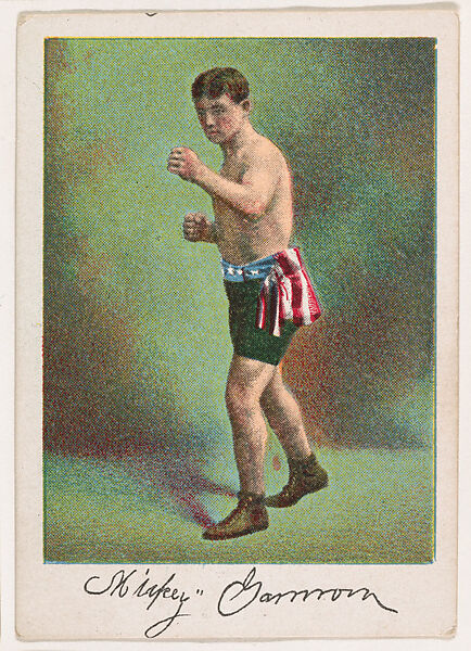Mickey Gannon, Light Weight, from the Prize Fighter series (T225-102), issued in cigarettes distributed by The Khedivial Company and The Surbrug Company, Issued by The Khedivial Company, Commercial color lithograph 