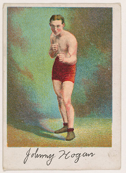 Johnny Hogan, Light Weight, from the Prize Fighter series (T225-102), issued in cigarettes distributed by The Khedivial Company and The Surbrug Company, Issued by The Khedivial Company, Commercial color lithograph 