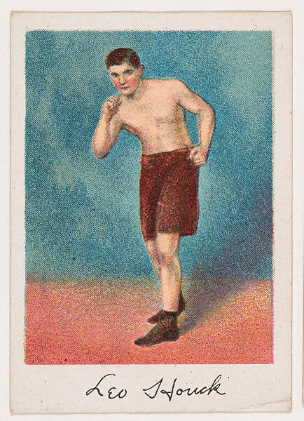Leo Houck, Light Weight, from the Prize Fighter series (T225-102), issued in cigarettes distributed by The Khedivial Company and The Surbrug Company, Issued by The Khedivial Company, Commercial color lithograph 