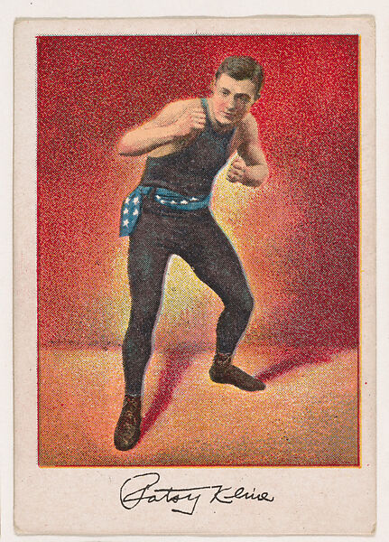 Patsy Kline, Light Weight, from the Prize Fighter series (T225-102), issued in cigarettes distributed by The Khedivial Company and The Surbrug Company, Issued by The Khedivial Company, Commercial color lithograph 