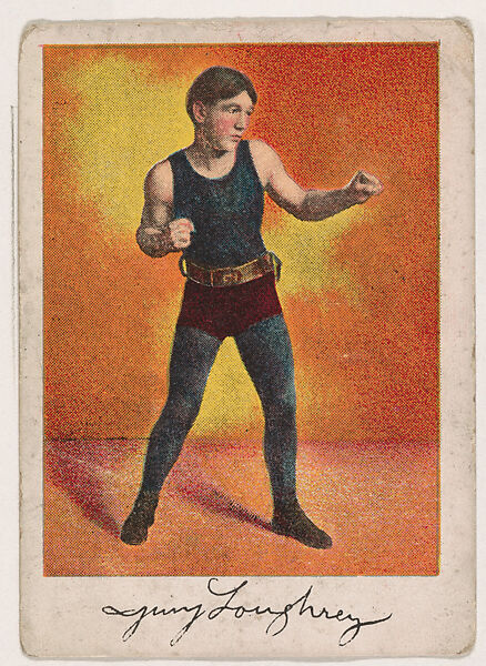 Young Loughrey, Light Weight, from the Prize Fighter series (T225-102), issued in cigarettes distributed by The Khedivial Company and The Surbrug Company, Issued by The Khedivial Company, Commercial color lithograph 