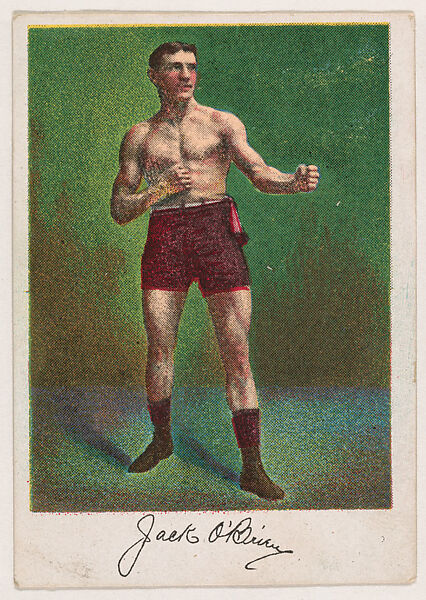 Jack O'Brien, Middle Weight, from the Prize Fighter series (T225-102), issued in cigarettes distributed by The Khedivial Company and The Surbrug Company, Issued by The Khedivial Company, Commercial color lithograph 