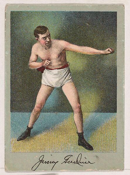 Jimmy Gardiner, from the Prize Fighter series (T225-101), issued in cigarettes distributed by The Khedivial Company and The Surbrug Company, Issued by The Khedivial Company, Commercial color lithograph 