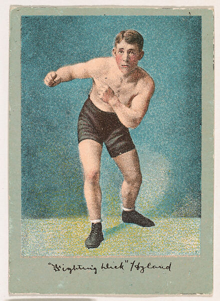 Dick Hyland, from the Prize Fighter series (T225-101), issued in cigarettes distributed by The Khedivial Company and The Surbrug Company, Issued by The Khedivial Company, Commercial color lithograph 