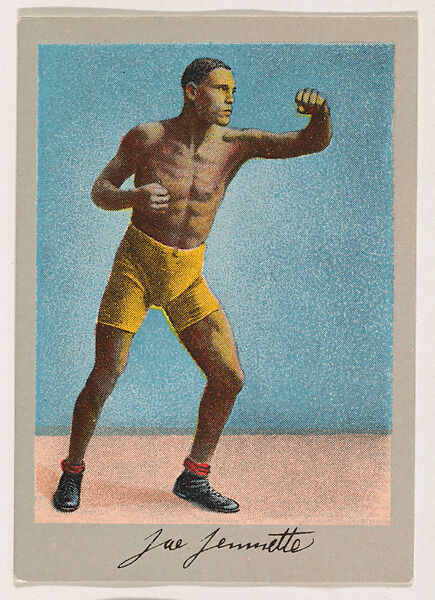 Joe Jeannette, from the Prize Fighter series (T225-101), issued in cigarettes distributed by The Khedivial Company and The Surbrug Company, Issued by The Khedivial Company, Commercial color lithograph 