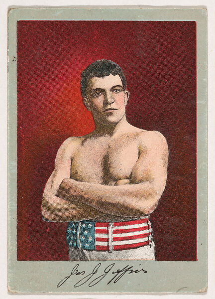 James J. Jeffries, from the Prize Fighter series (T225-101), issued in cigarettes distributed by The Khedivial Company and The Surbrug Company, Issued by The Khedivial Company, Commercial color lithograph 