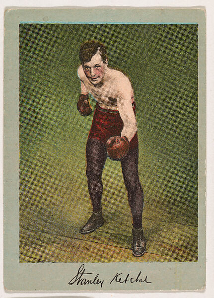 Stanley Ketchell, from the Prize Fighter series (T225-101), issued in cigarettes distributed by The Khedivial Company and The Surbrug Company, Issued by The Khedivial Company, Commercial color lithograph 