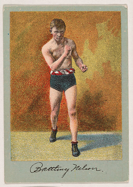 Battling Nelson, from the Prize Fighter series (T225-101), issued in cigarettes distributed by The Khedivial Company and The Surbrug Company, Issued by The Khedivial Company, Commercial color lithograph 