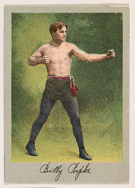 Billy Papke, from the Prize Fighter series (T225-101), issued in cigarettes distributed by The Khedivial Company and The Surbrug Company, Issued by The Khedivial Company, Commercial color lithograph 