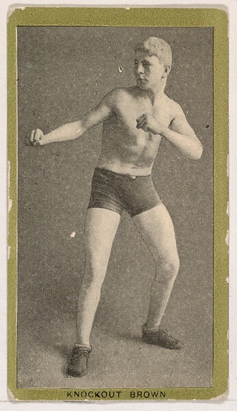 Knockout Brown, from the Pugilistic Subjects series (T226), issued by Red Sun Cigarettes, Issued by Red Sun Cigarettes, Commercial color lithograph 