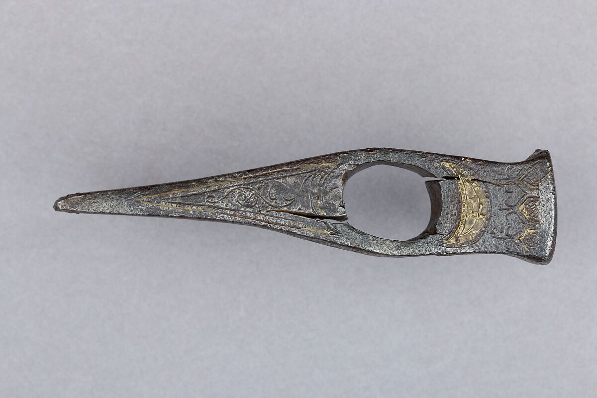 Axe Head, Steel, silver (?), copper alloy, possibly Tartar-Circassian, Crimean Khanate
