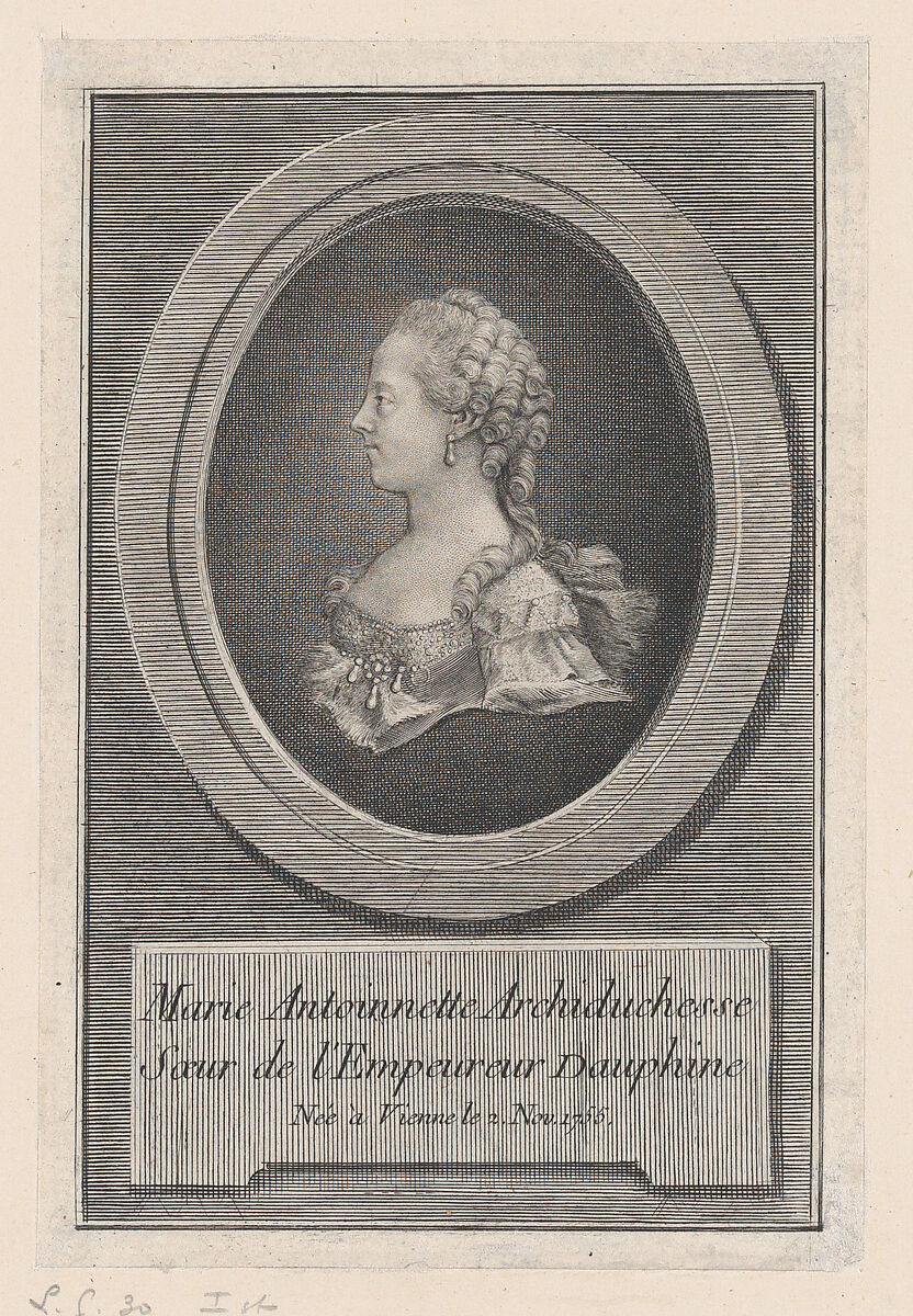 Marie Antoinette, Princess, Guillaume Phillipe Benoist (French, Coutances 1725–1800 Paris), Engraving; only state 