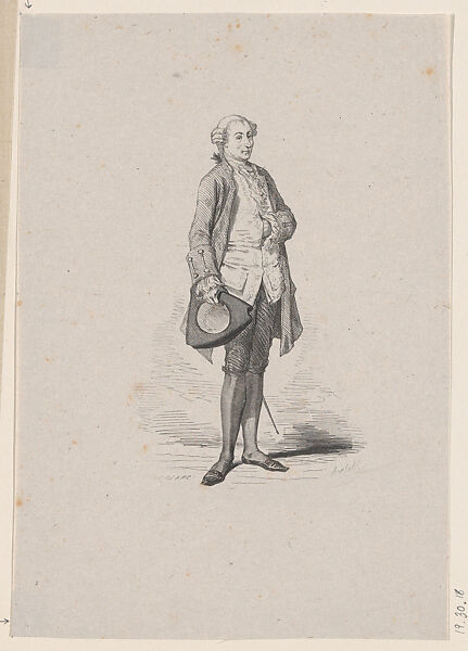 Portrait of a Man Holding a Hat, Félix Leblanc (French, born Paris, 1823), Wood engraving 