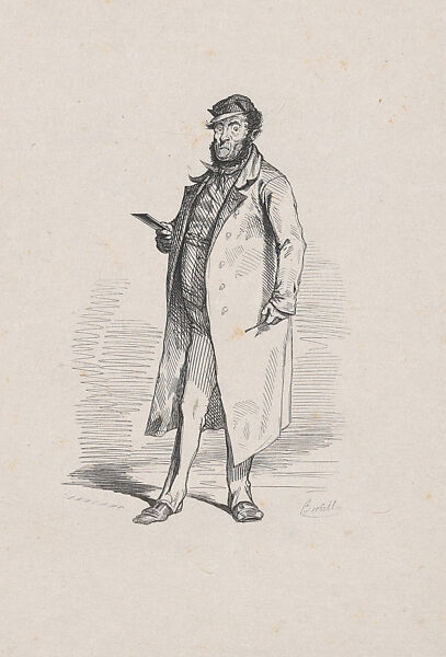 Man Holding a Notebook, FÃ©lix Leblanc (French, born Paris, 1823), Wood engraving