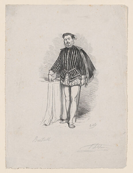 Portrait of an Actor, Félix Leblanc (French, born Paris, 1823), Wood engraving 