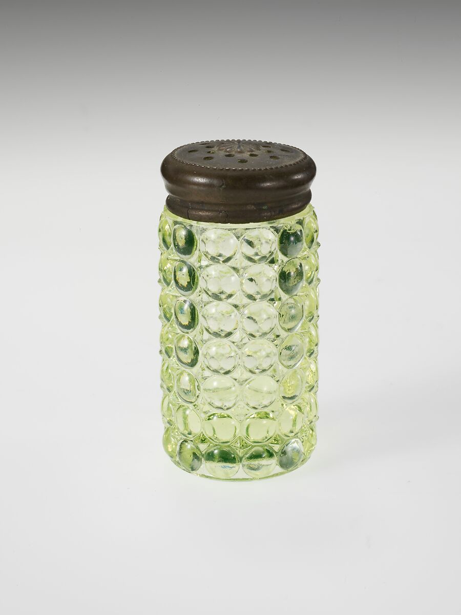 Salt Caster, Richards and Hartley Flint Glass Co. (ca. 1870–1890), Pressed yellow glass, American 