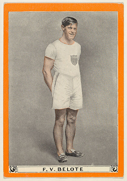 F. V. BELOTE, from for the World's Champion Athletes series (T230), Issued by Pan Handle Scrap Company, Commercial color lithograph 