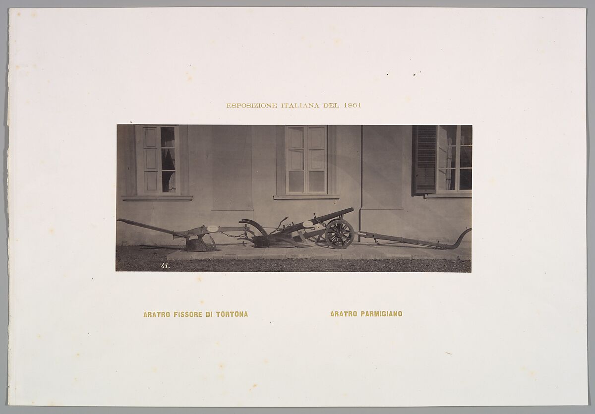 Fissore’s Plow from Tortona, Plow from Parma, Pietro Semplicini (Italian, active 1850s–90s), Albumen silver print from collodion negative