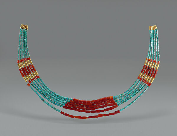 Head Ornament, Gold, turquoise, and carnelian, China 