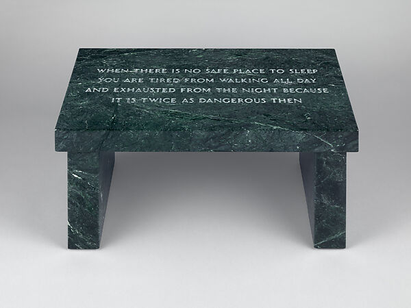 Survival: When There Is No Safe Place…, Jenny Holzer (American, born Gallipolis, Ohio, 1950), Serpentine footstool