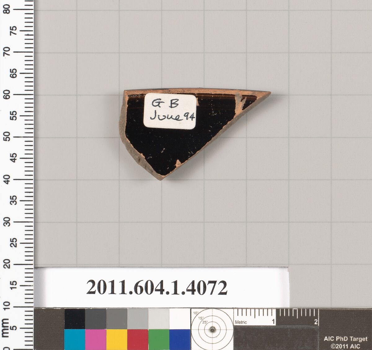 Terracotta rim fragment of a kylix (drinking cup), Terracotta, Greek, Attic