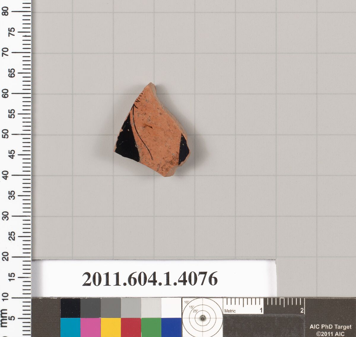 Terracotta fragment of a kylix (drinking cup), Terracotta, Greek, Attic