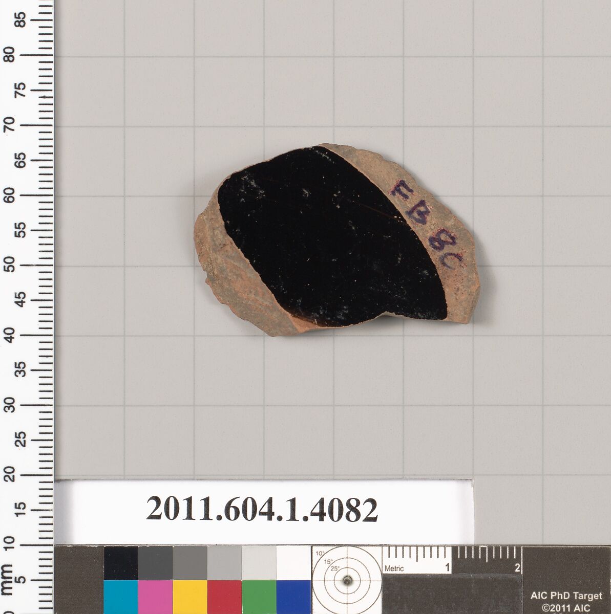 Terracotta fragment of a kylix (drinking cup), Terracotta, Greek, Attic