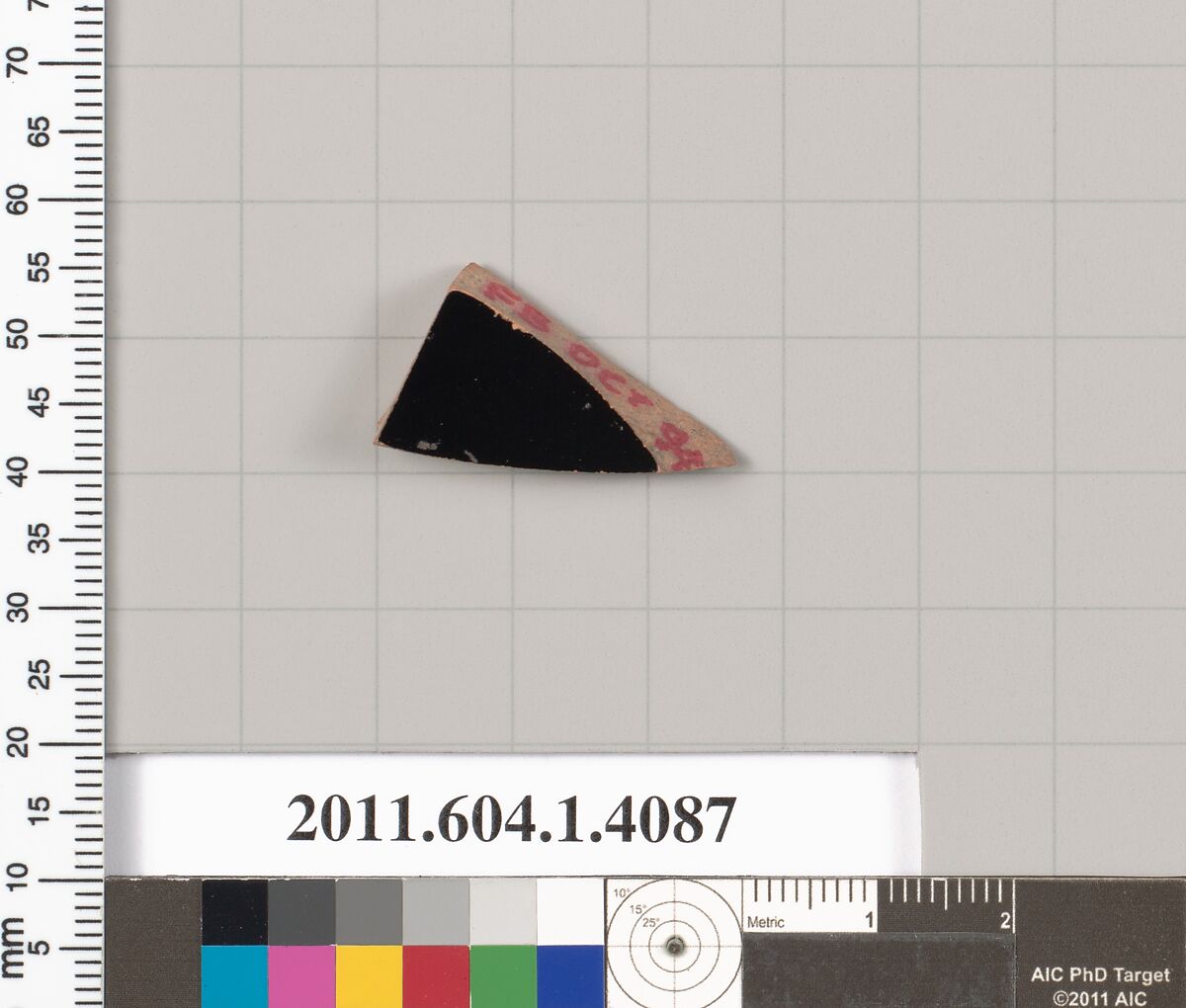 Terracotta fragment of a kylix (drinking cup), Terracotta, Greek, Attic