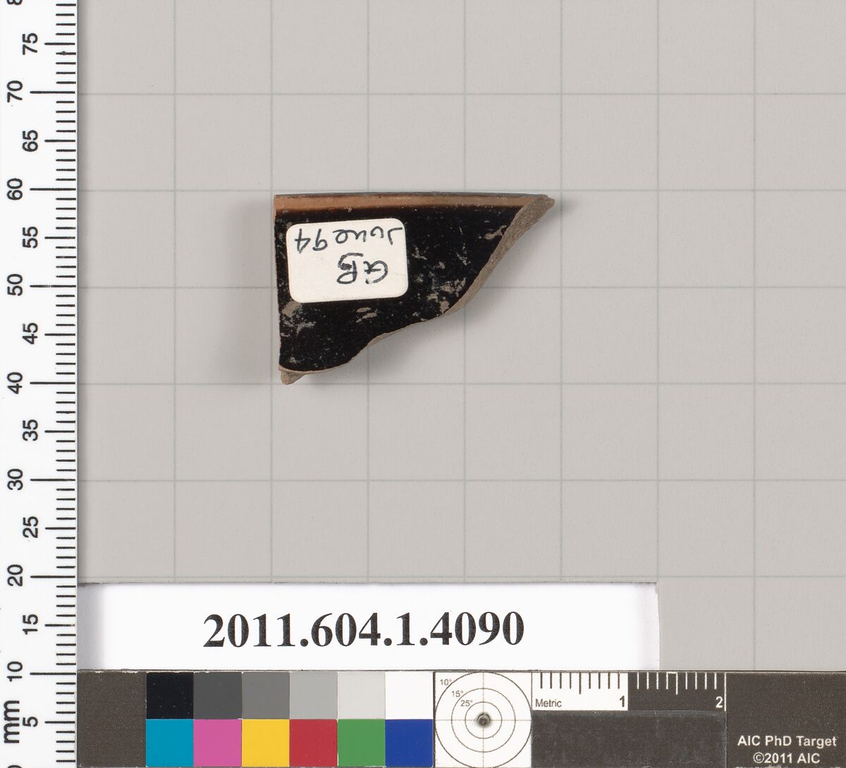 Terracotta rim fragment of a kylix (drinking cup), Terracotta, Greek, Attic