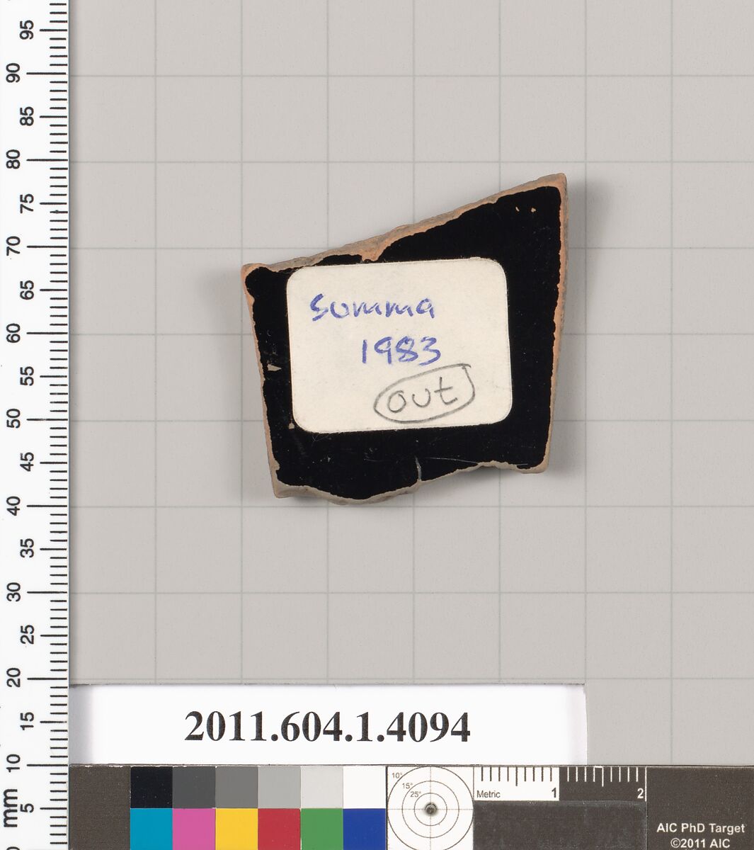 Terracotta fragment of a kylix (drinking cup), Terracotta, Greek, Attic