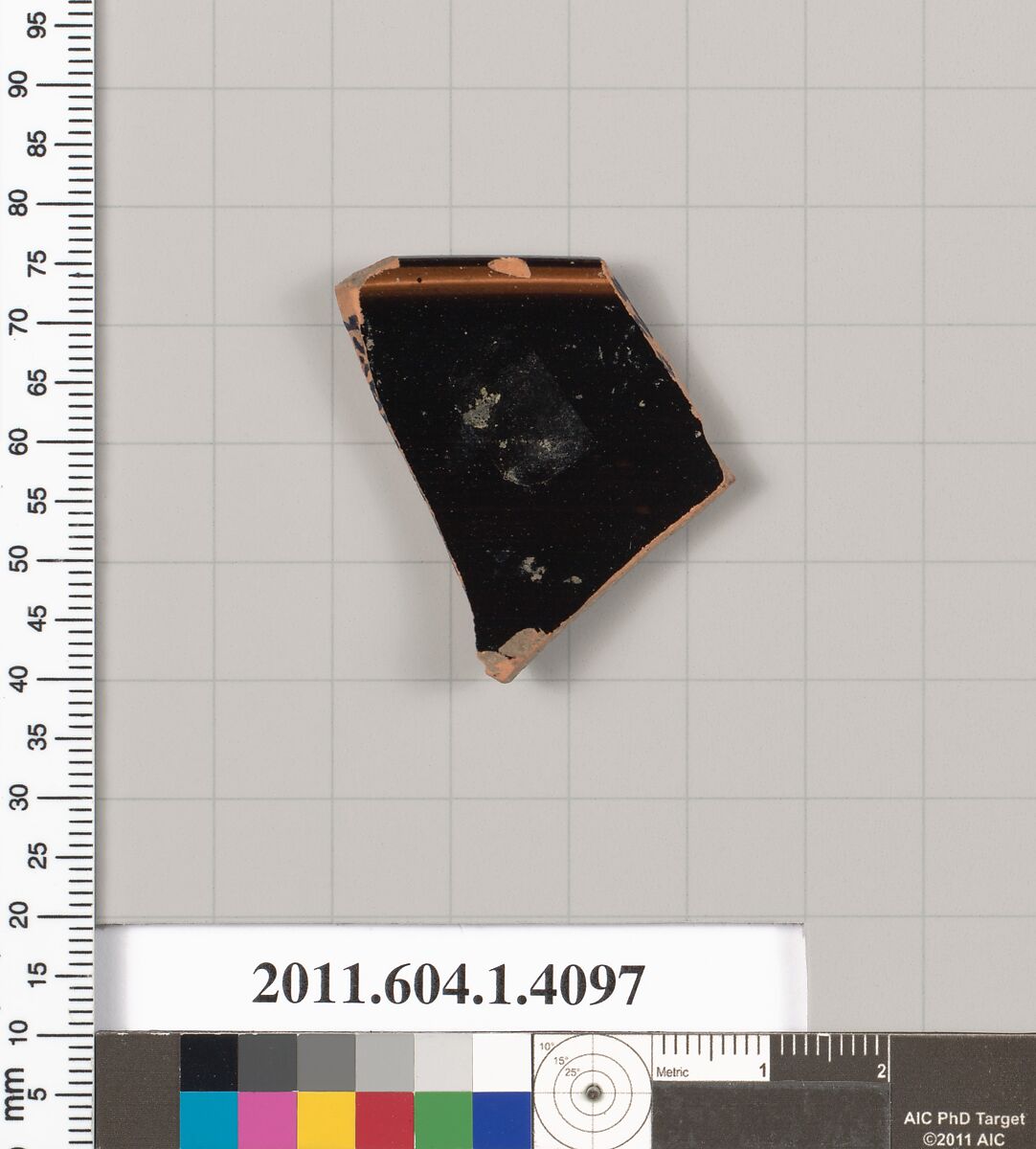 Terracotta rim fragment of a kylix (drinking cup), Terracotta, Greek, Attic