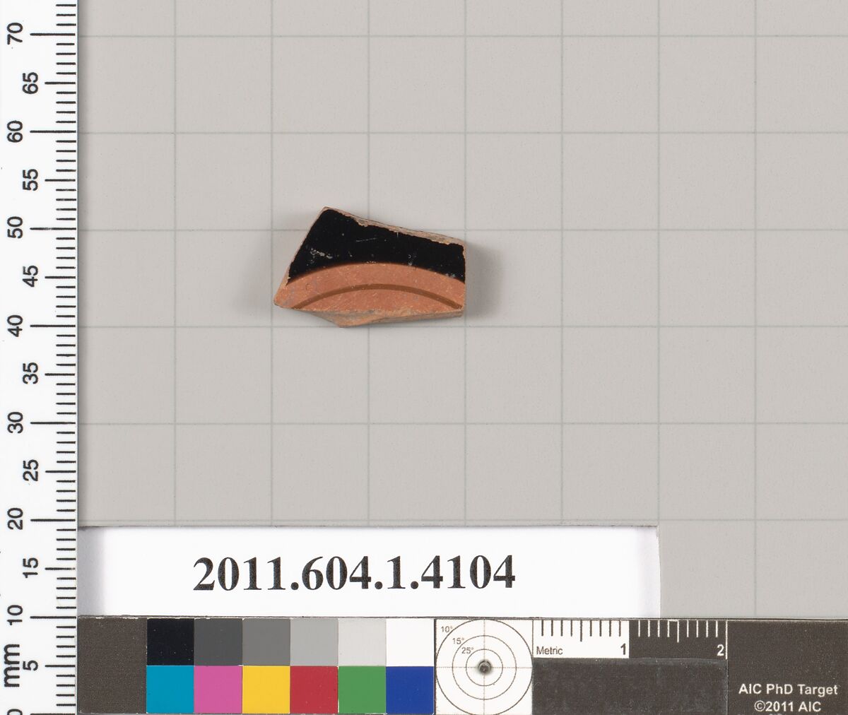 Terracotta fragment of a kylix (drinking cup), Terracotta, Greek, Attic