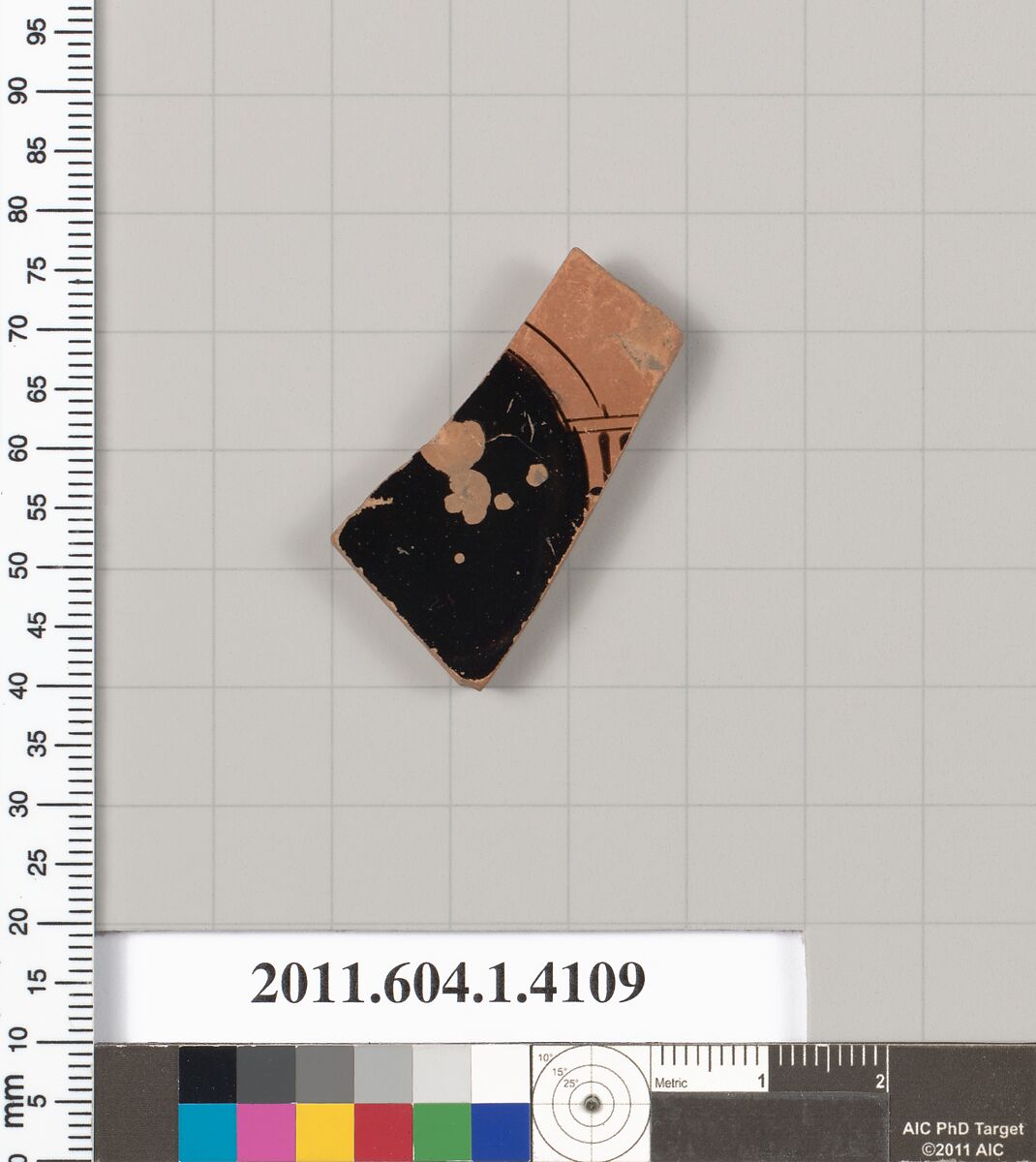 Terracotta fragment of a kylix (drinking cup), Terracotta, Greek, Attic