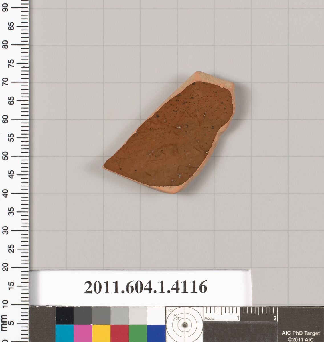 Terracotta fragment of a kylix (drinking cup), Terracotta, Greek, Attic