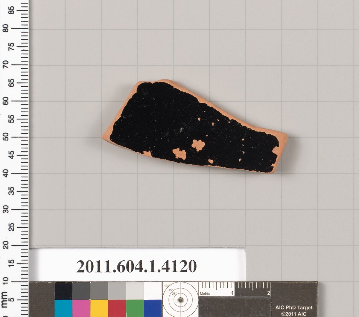 Terracotta fragment of a kylix (drinking cup), Terracotta, Greek, Attic