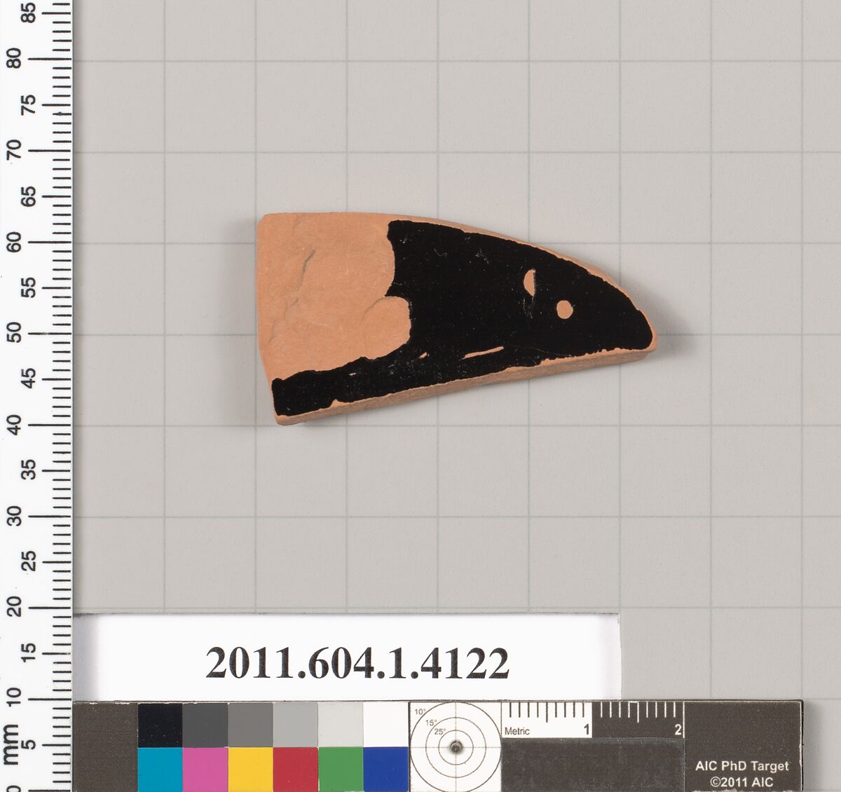 Terracotta fragment of a kylix (drinking cup), Terracotta, Greek, Attic